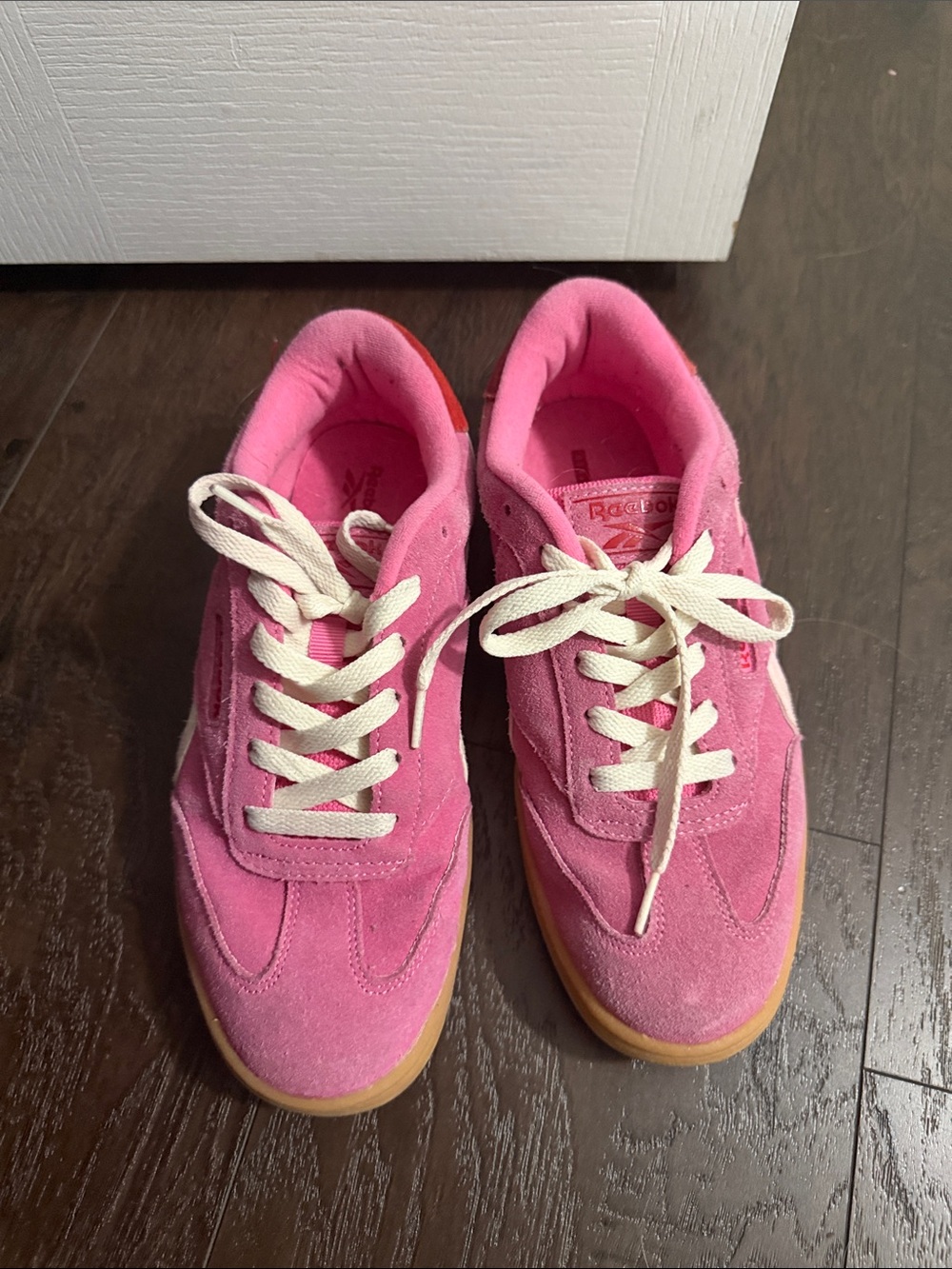 Reebok Pink Suede Women's Sneakers with Gum Sole